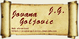 Jovana Goljović vizit kartica